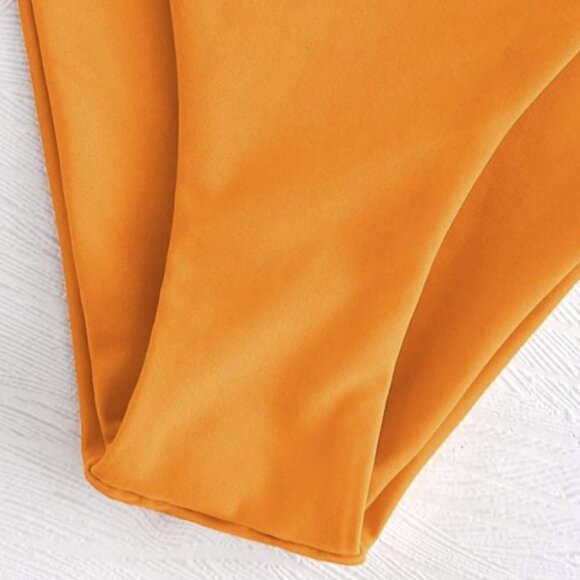 Zaful Bright Orange Knot Front Bikini Skimpy Bottom Size Small / US 4 New - Picture 5 of 9